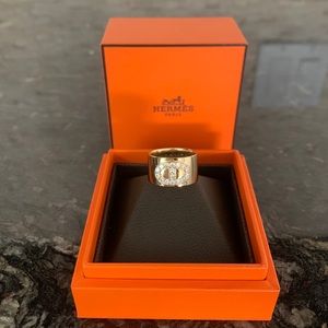 Hermes gold and diamond ring size 7